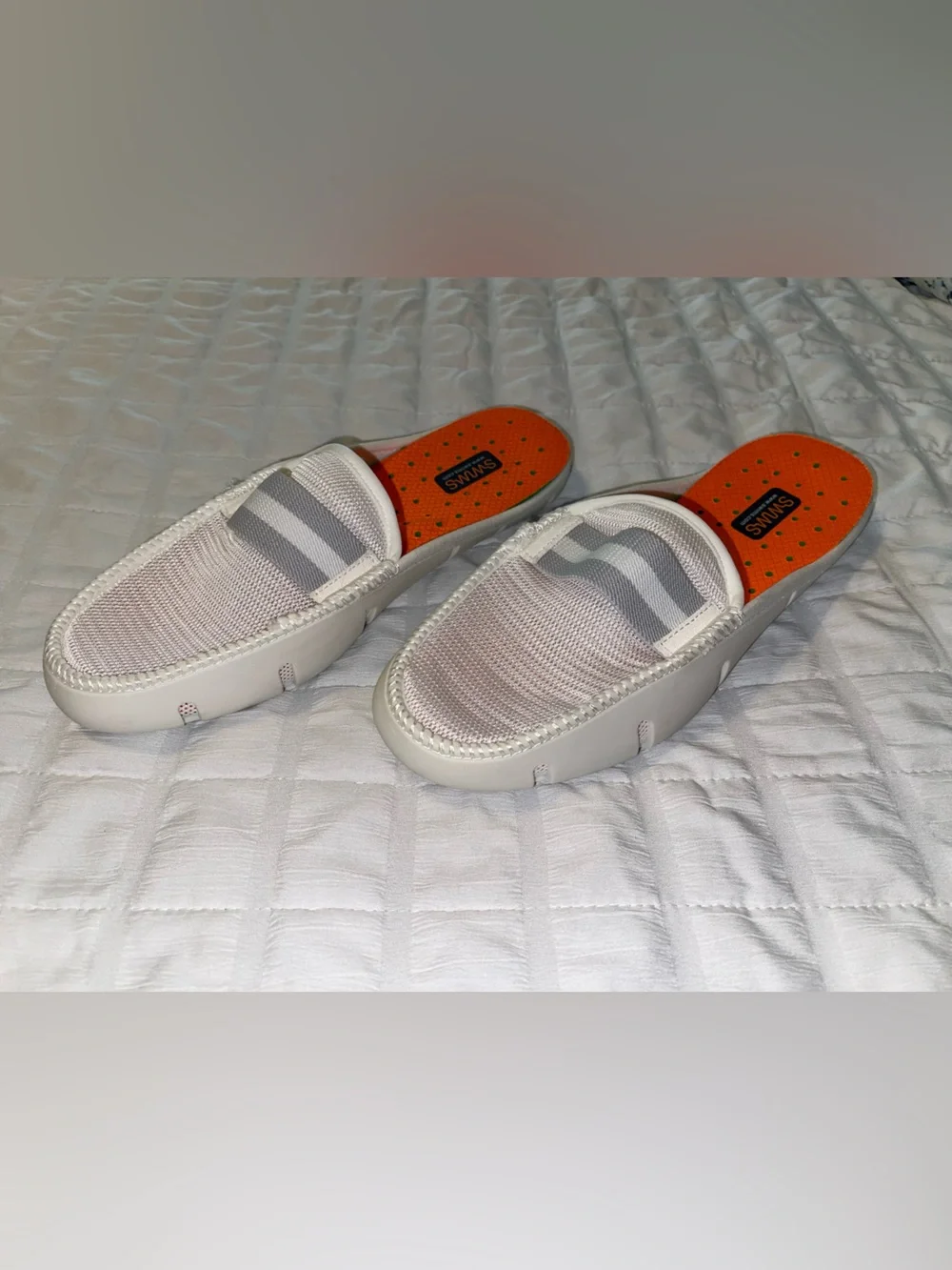Swims Men's White, Grey and Orange Slip-On Boat & Water Shoes